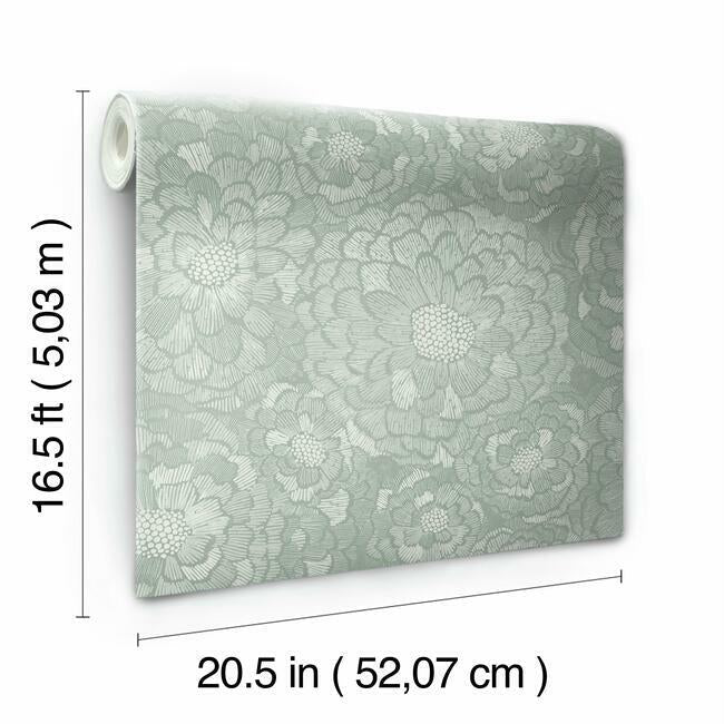 Zen Dahlia Peel & Stick Wallpaper Peel and Stick Wallpaper RoomMates   