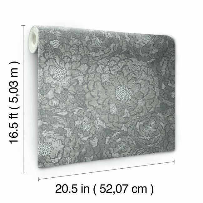 Zen Dahlia Peel & Stick Wallpaper Peel and Stick Wallpaper RoomMates   