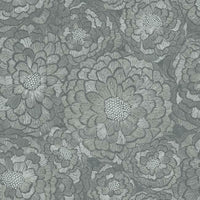 Zen Dahlia Peel & Stick Wallpaper Peel and Stick Wallpaper RoomMates Roll Grey 