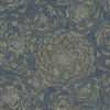Zen Dahlia Peel & Stick Wallpaper Peel and Stick Wallpaper RoomMates Roll Blue 