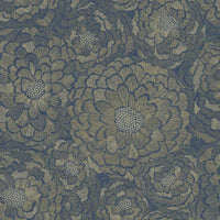 Zen Dahlia Peel & Stick Wallpaper Peel and Stick Wallpaper RoomMates Roll Blue 