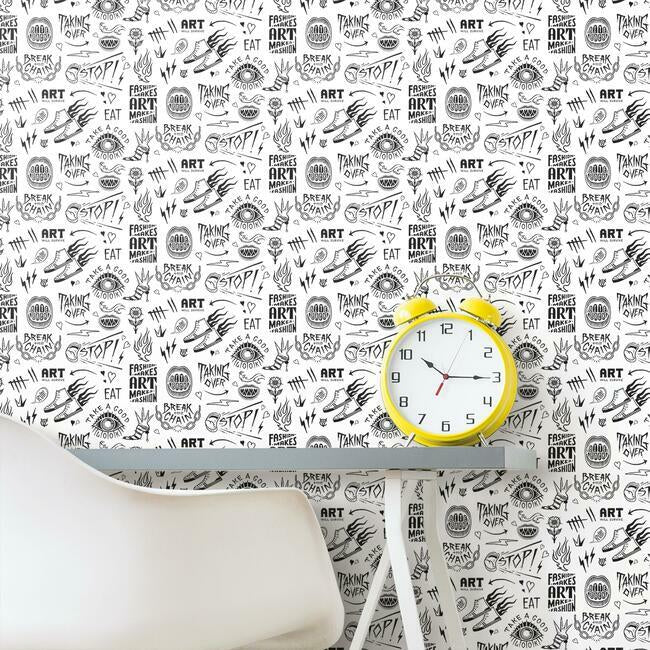 Disney Cruella Graffiti Peel & Stick Wallpaper Peel and Stick Wallpaper RoomMates   