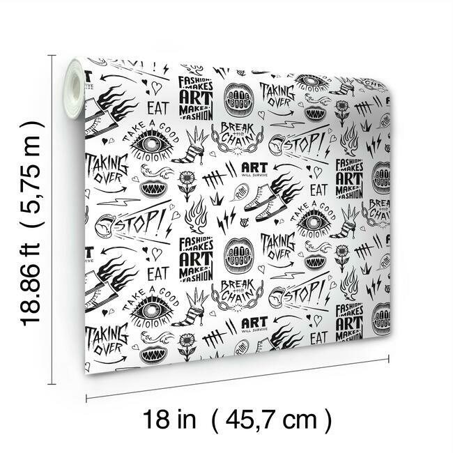 Disney Cruella Graffiti Peel & Stick Wallpaper Peel and Stick Wallpaper RoomMates   
