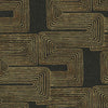 Nikki Chu Zulu Signature Peel & Stick Wallpaper Peel and Stick Wallpaper RoomMates Roll Black/Gold 
