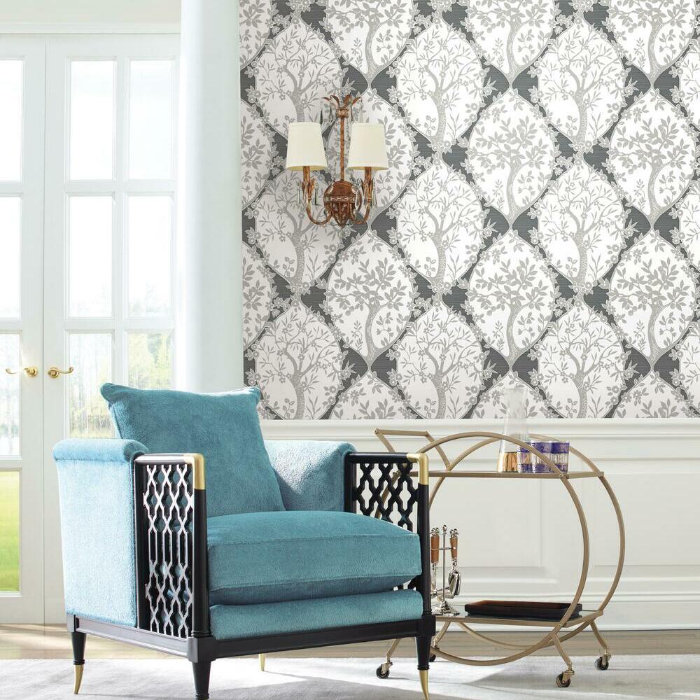 Tree and Vine Ogee Peel and Stick Wallpaper Peel and Stick Wallpaper RoomMates   