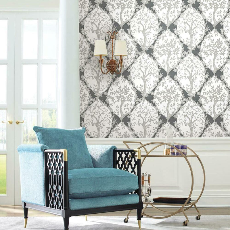 Tree and Vine Ogee Peel and Stick Wallpaper Peel and Stick Wallpaper RoomMates   