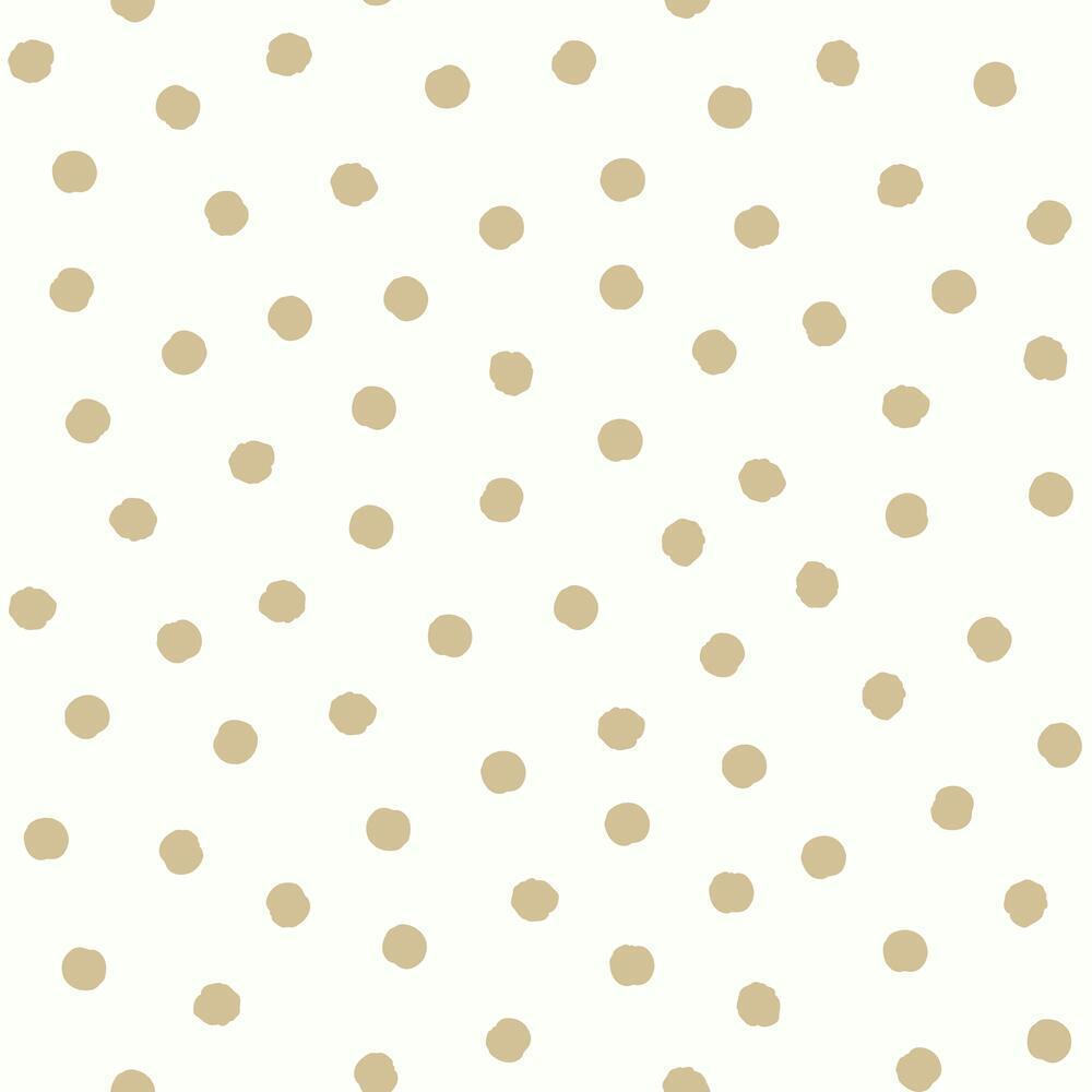 Small Gold Dot Peel and Stick Wallpaper Peel and Stick Wallpaper RoomMates Roll  