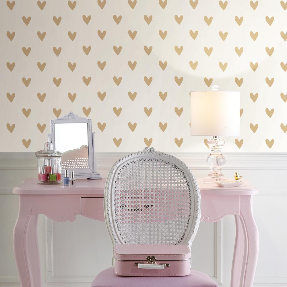 Heart Peel and Stick Wallpaper Peel and Stick Wallpaper RoomMates   