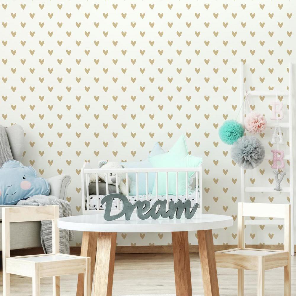 Heart Peel and Stick Wallpaper Peel and Stick Wallpaper RoomMates   