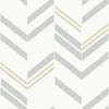 Chevron Stripe Peel and Stick Wallpaper Peel and Stick Wallpaper RoomMates Roll Gray 