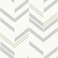 Chevron Stripe Peel and Stick Wallpaper Peel and Stick Wallpaper RoomMates Roll Gray 