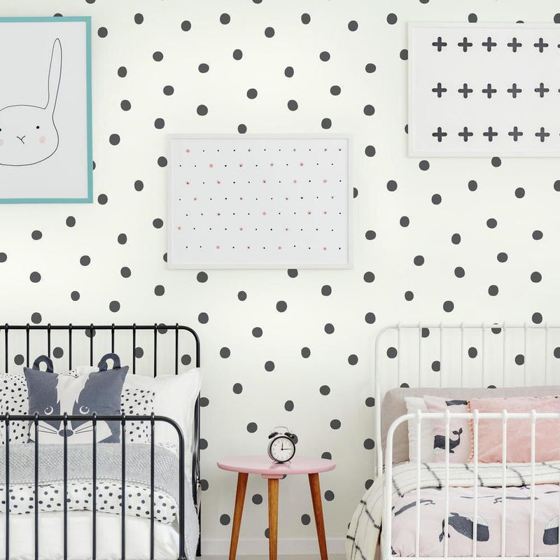 Black Dots Peel and Stick Wallpaper Peel and Stick Wallpaper RoomMates   