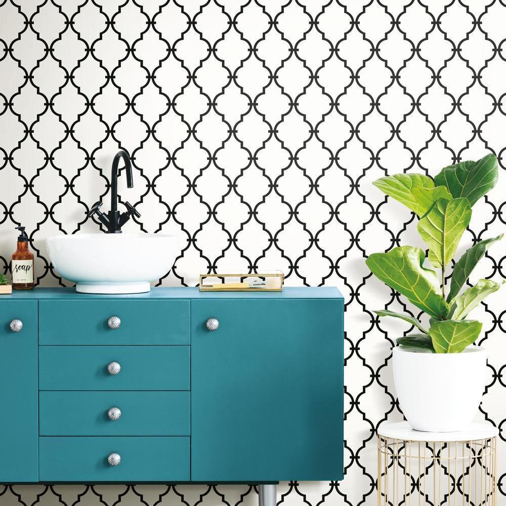 Modern Trellis Peel and Stick Wallpaper Peel and Stick Wallpaper RoomMates   