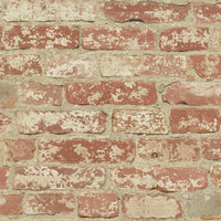 Brick Peel and Stick Wallpaper Peel and Stick Wallpaper RoomMates Roll Red 