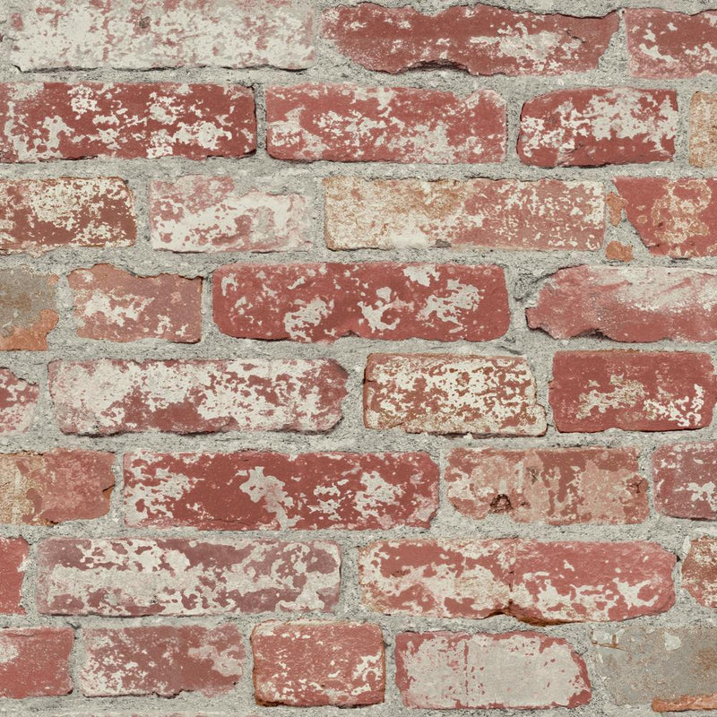 Brick Peel and Stick Wallpaper Peel and Stick Wallpaper RoomMates Roll Bright Red 