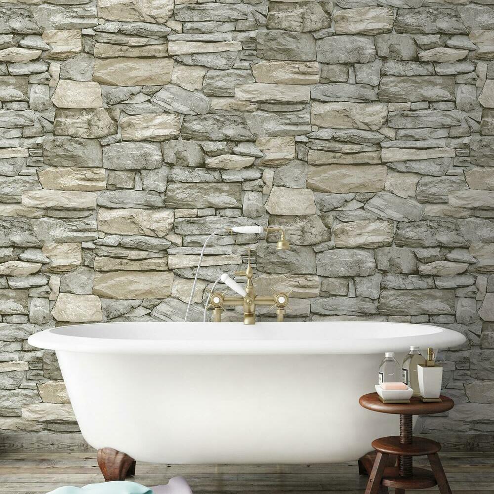 Stone Peel and Stick Wallpaper Peel and Stick Wallpaper RoomMates   