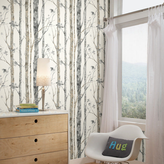 Birch Trees Peel and Stick Wallpaper Peel and Stick Wallpaper RoomMates   