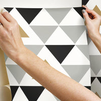 Geometric Triangle Peel and Stick Wallpaper Peel and Stick Wallpaper RoomMates   