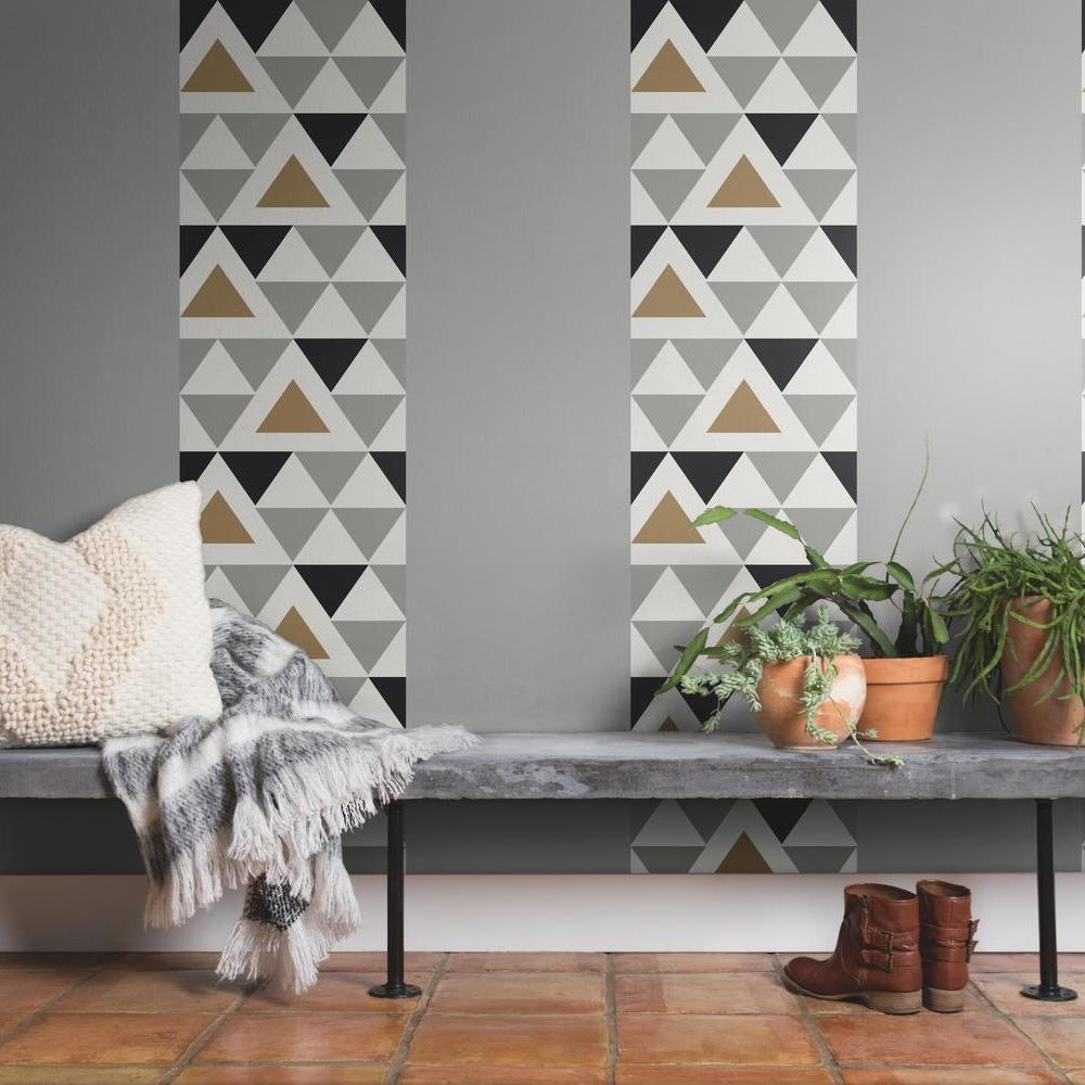 Geometric Triangle Peel and Stick Wallpaper Peel and Stick Wallpaper RoomMates   