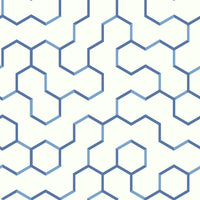 Open Geometric Peel and Stick Wallpaper Peel and Stick Wallpaper RoomMates Roll Blue 