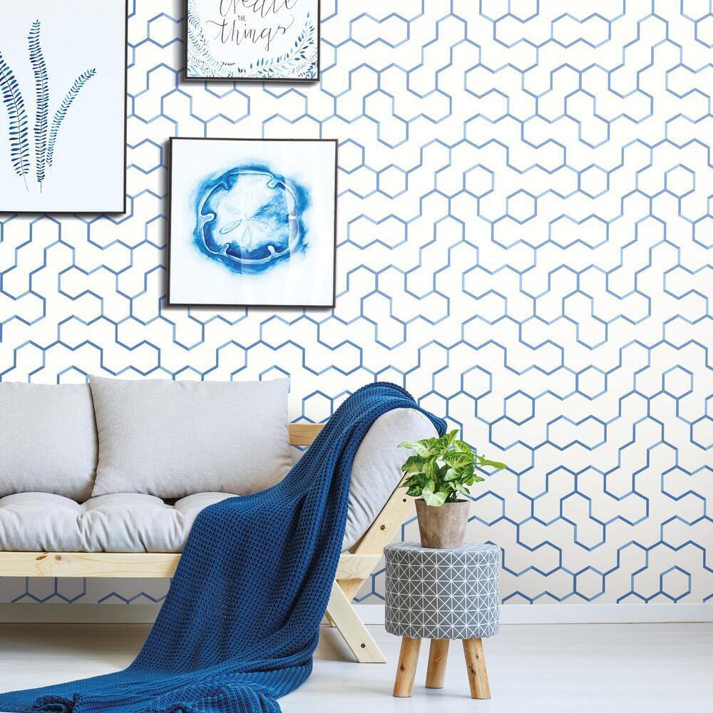 Open Geometric Peel and Stick Wallpaper Peel and Stick Wallpaper RoomMates   