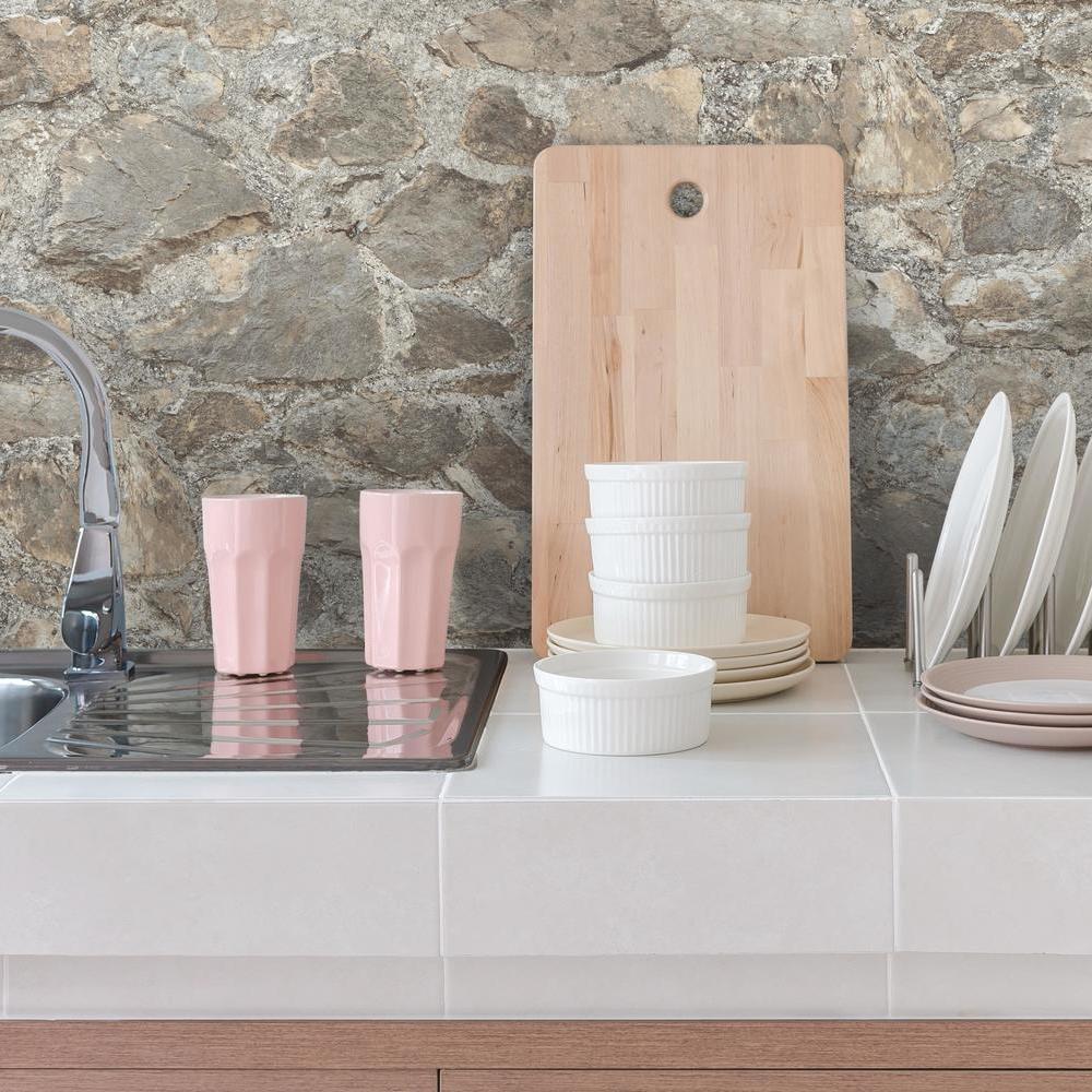 Weathered Stone Peel and Stick Wallpaper Peel and Stick Wallpaper RoomMates   