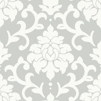 Damask Peel And Stick Wallpaper Peel and Stick Wallpaper RoomMates Sample Gray 