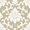 Damask Peel And Stick Wallpaper Peel and Stick Wallpaper RoomMates Roll Gold and White 