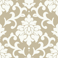 Damask Peel And Stick Wallpaper Peel and Stick Wallpaper RoomMates Roll Gold and White 