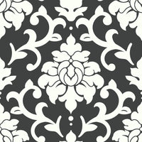Damask Peel And Stick Wallpaper Peel and Stick Wallpaper RoomMates Roll Black and White 