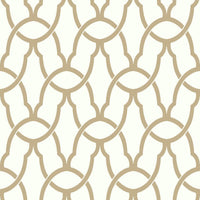 Trellis Peel and Stick Wallpaper Peel and Stick Wallpaper RoomMates Roll Gold 