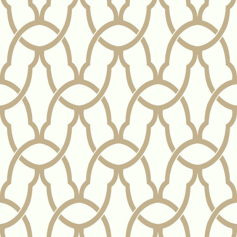 Trellis Peel and Stick Wallpaper Peel and Stick Wallpaper RoomMates Roll Gold 