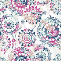 Bohemian Peel and Stick Wallpaper Peel and Stick Wallpaper RoomMates Roll Pink 
