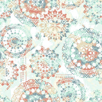 Bohemian Peel and Stick Wallpaper Peel and Stick Wallpaper RoomMates Roll Coral 
