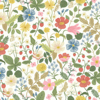 Strawberry Fields Wallpaper Wallpaper Rifle Paper Co. Double Roll White 