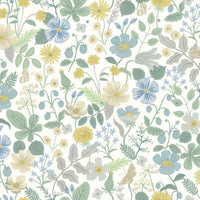 Strawberry Fields Wallpaper Wallpaper Rifle Paper Co. Double Roll Blue & Green 
