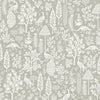 Menagerie Toile Wallpaper Wallpaper Rifle Paper Co. Double Roll Grey & White 