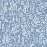 Menagerie Toile Wallpaper Wallpaper Rifle Paper Co. Double Roll Blue & White 