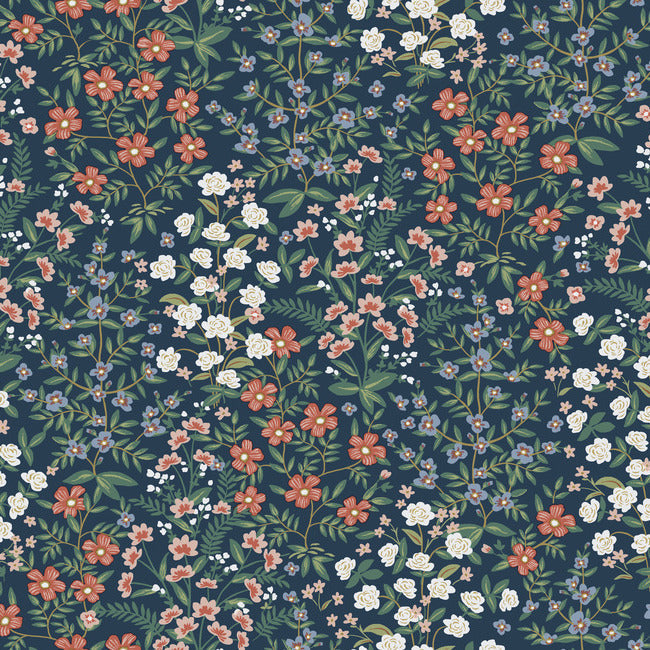 Wildwood Garden Wallpaper Wallpaper Rifle Paper Co. Double Roll Navy 