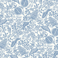 Pomegranate Wallpaper Wallpaper Rifle Paper Co. Double Roll White & Blue 