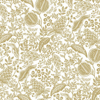 Pomegranate Wallpaper Wallpaper Rifle Paper Co. Double Roll White & Metallic Gold 