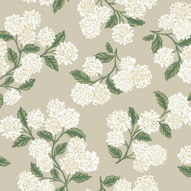 Hydrangea Wallpaper Wallpaper Rifle Paper Co. Double Roll Linen 