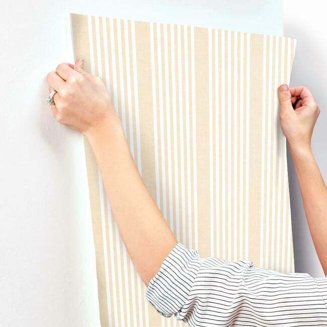 French Linen Stripe Wallpaper Wallpaper York   