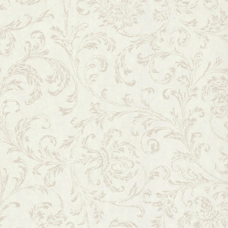 Delicate Scroll Wallpaper Wallpaper 750 Home Double Roll Off White/Metallic 