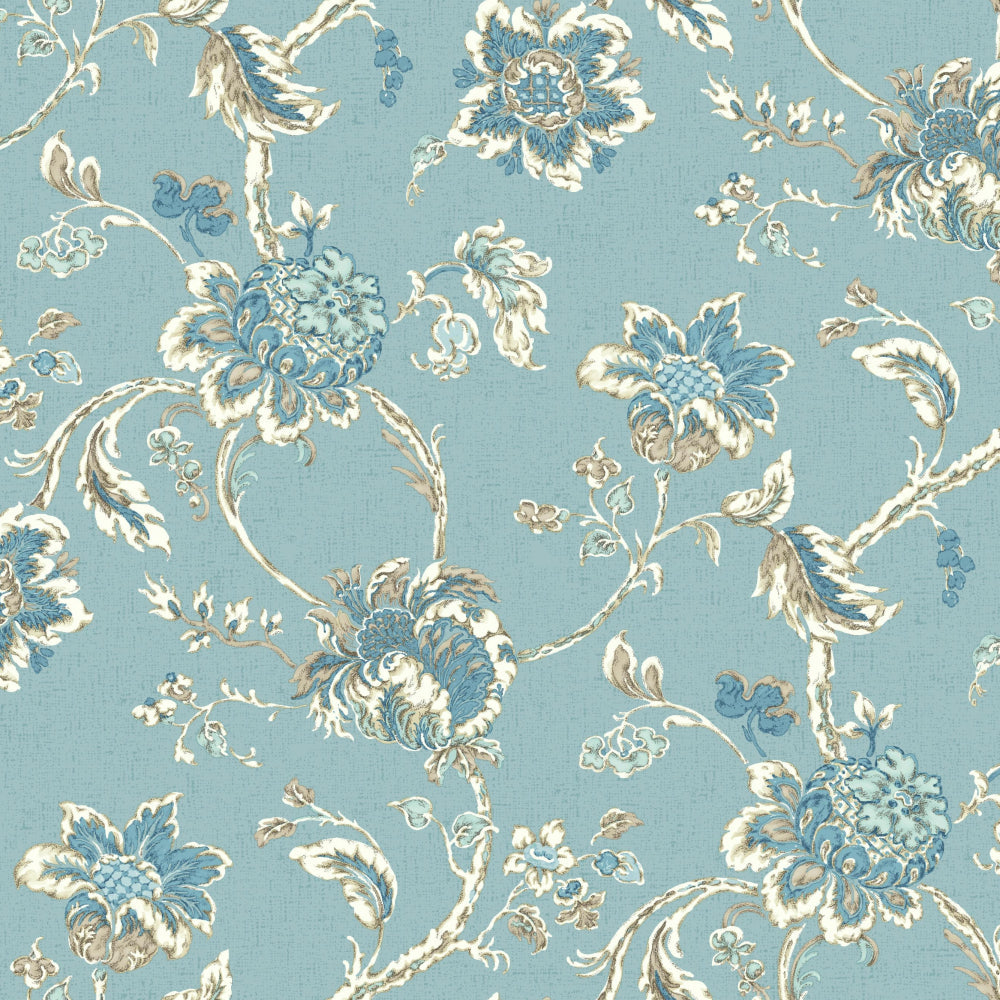 Arbor Imagery Wallpaper Wallpaper Waverly Double Roll Blue 