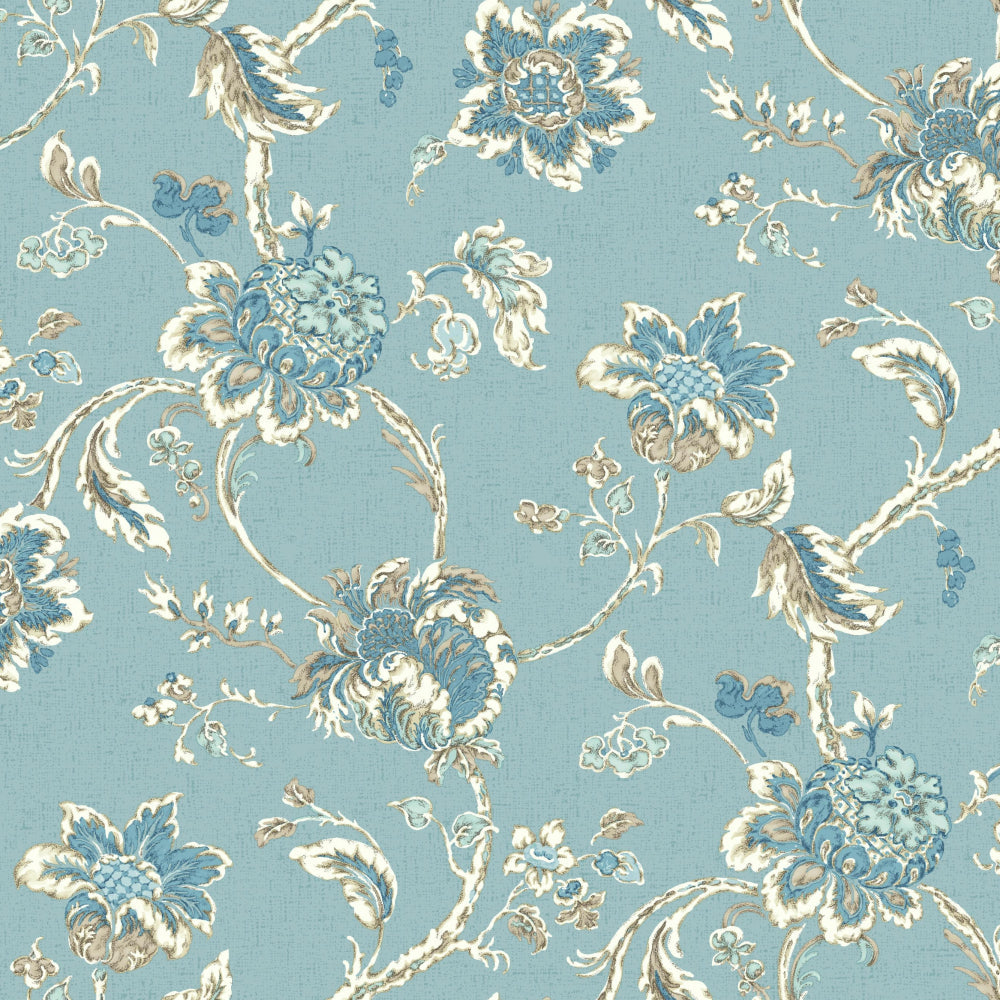 Arbor Imagery Wallpaper Wallpaper Waverly Double Roll Blue 