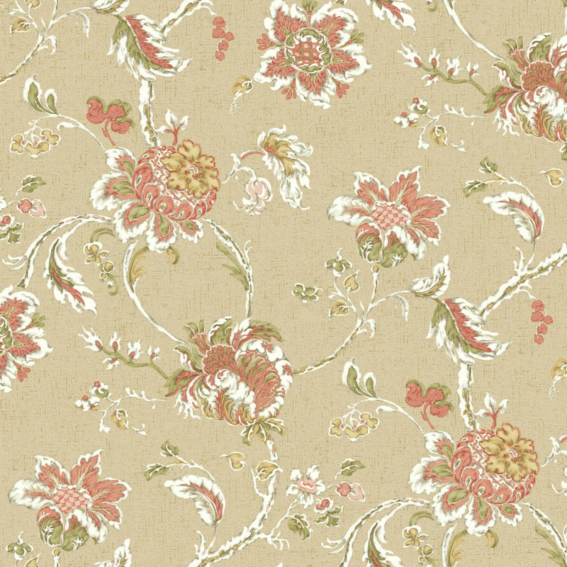 Arbor Imagery Wallpaper Wallpaper Waverly Double Roll Coral 