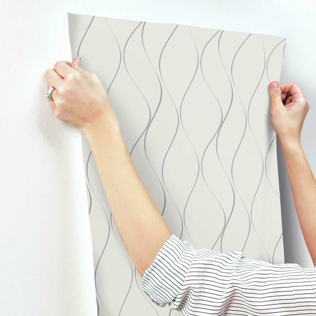 Wavy Stripe Wallpaper Wallpaper Antonina Vella   
