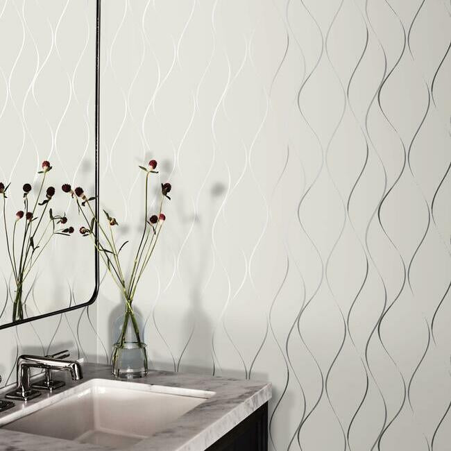 Wavy Stripe Wallpaper Wallpaper Antonina Vella   