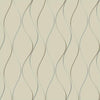 Wavy Stripe Wallpaper Wallpaper Antonina Vella Double Roll Beige/Silver/Gold 